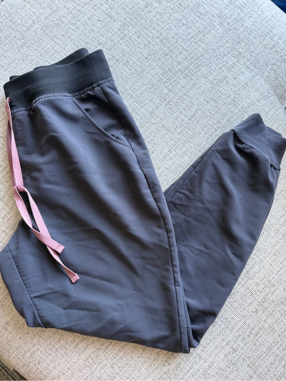 Figs M Charcoal Gray High Waisted Zamora Jogger Scrub Pants